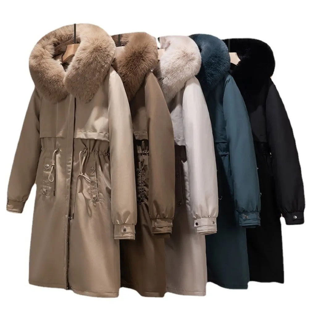 

Women's Slim-fit Cotton-Padded Coat Trendy Detachable Inner Liner Thickened Simple Long Pike Living Noodles Outerwear