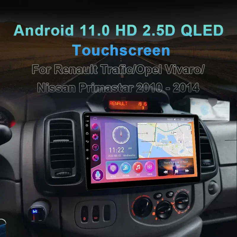 MAMSM Android 13 2K Autoradio Per Renault Trafic Nissan Primastar Opel Vivaro 2010 - 2014 Lettore Video Multimediale GPS 4G Carplay