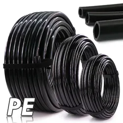 10-50m OD-6/8/12mm Garden Black PE Hose Pressure-Proof Watering Pipe 1/4