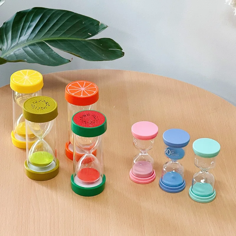 

Colorful Fruit Hourglass Sand Timer Sandglass Sand Clock 1/3/5/8/10/15/30minutes for Games Classroom Home Office Decoration