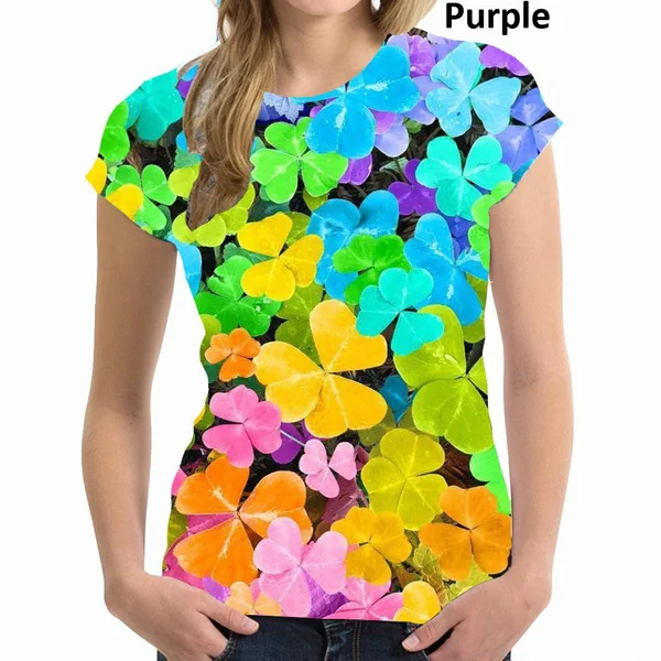 

Women's Fashion Casual Short Sleeve Blouse Tops Printed Shirts Loose T-shirts