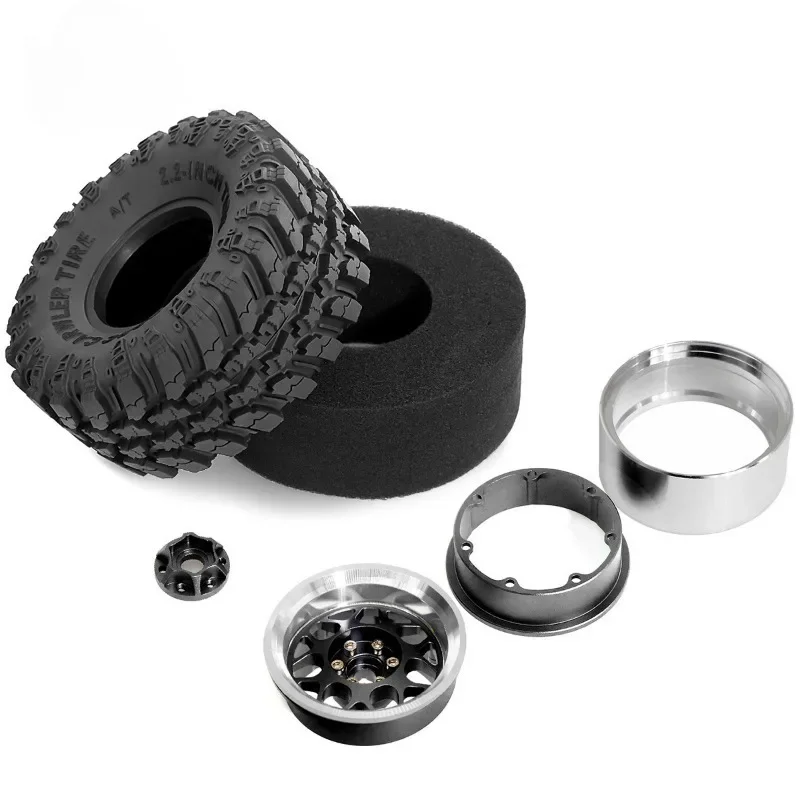 

2.2 RC Crawler Tires and Beadlock Wheels for 1/8 Rock Crawler Car Trxs TRX4 Axial SCX10 II RC4WD CC01 Gen8