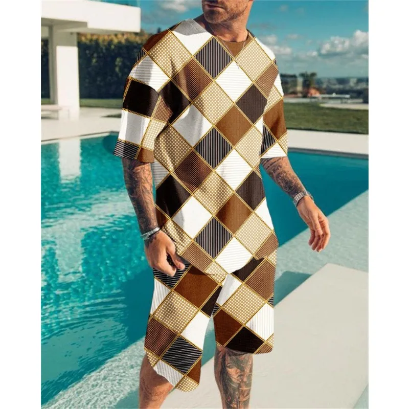 Ropa Deportiva de verano para hombre, camiseta y pantalones cortos de 2 piezas, chándal con estampado 3D de Tigre, ropa de calle informal holgada, talla grande 6XL