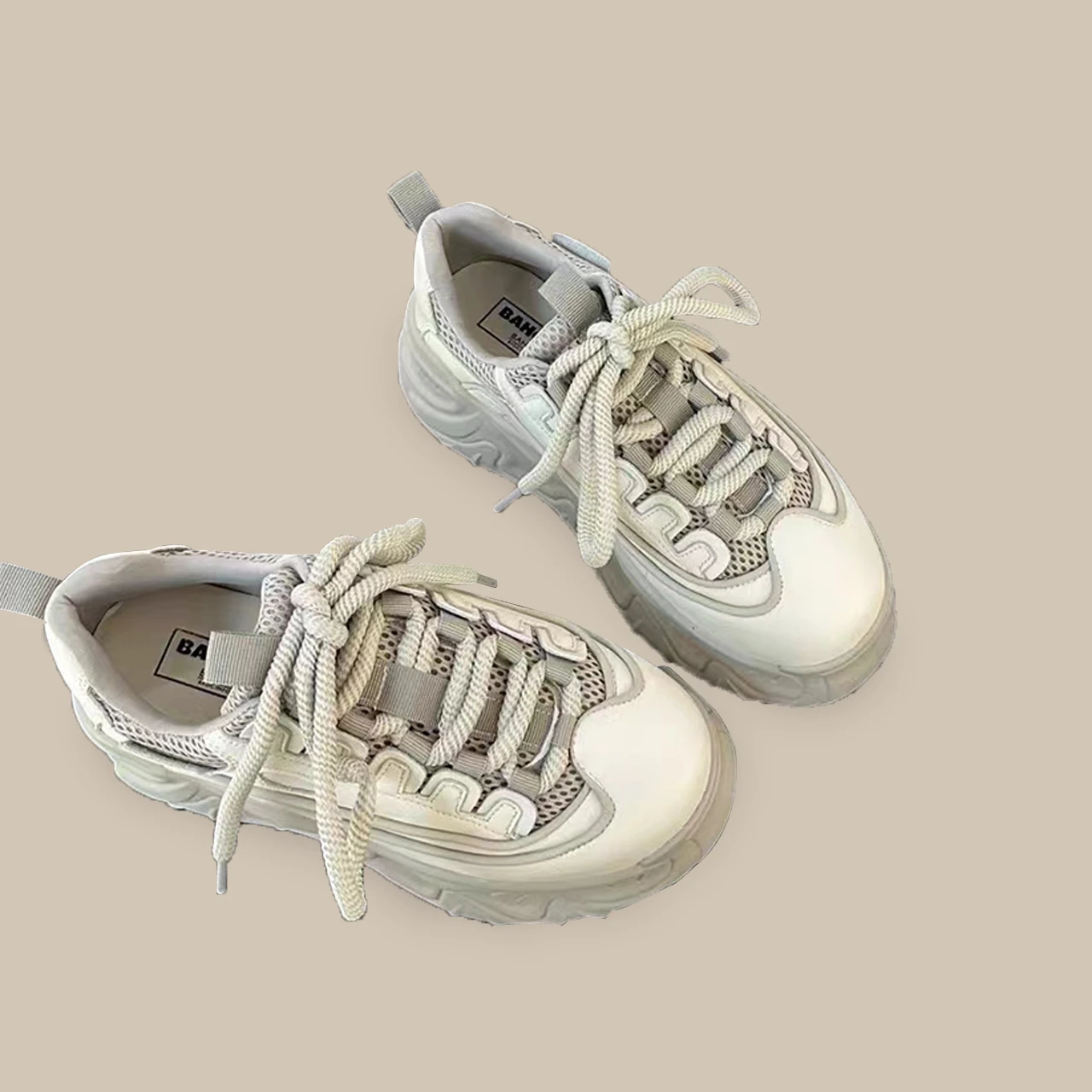 

Women's Sneaker Chunky Heel Wide Width Breathable Casual Lace Up Fashion Walking Shoes