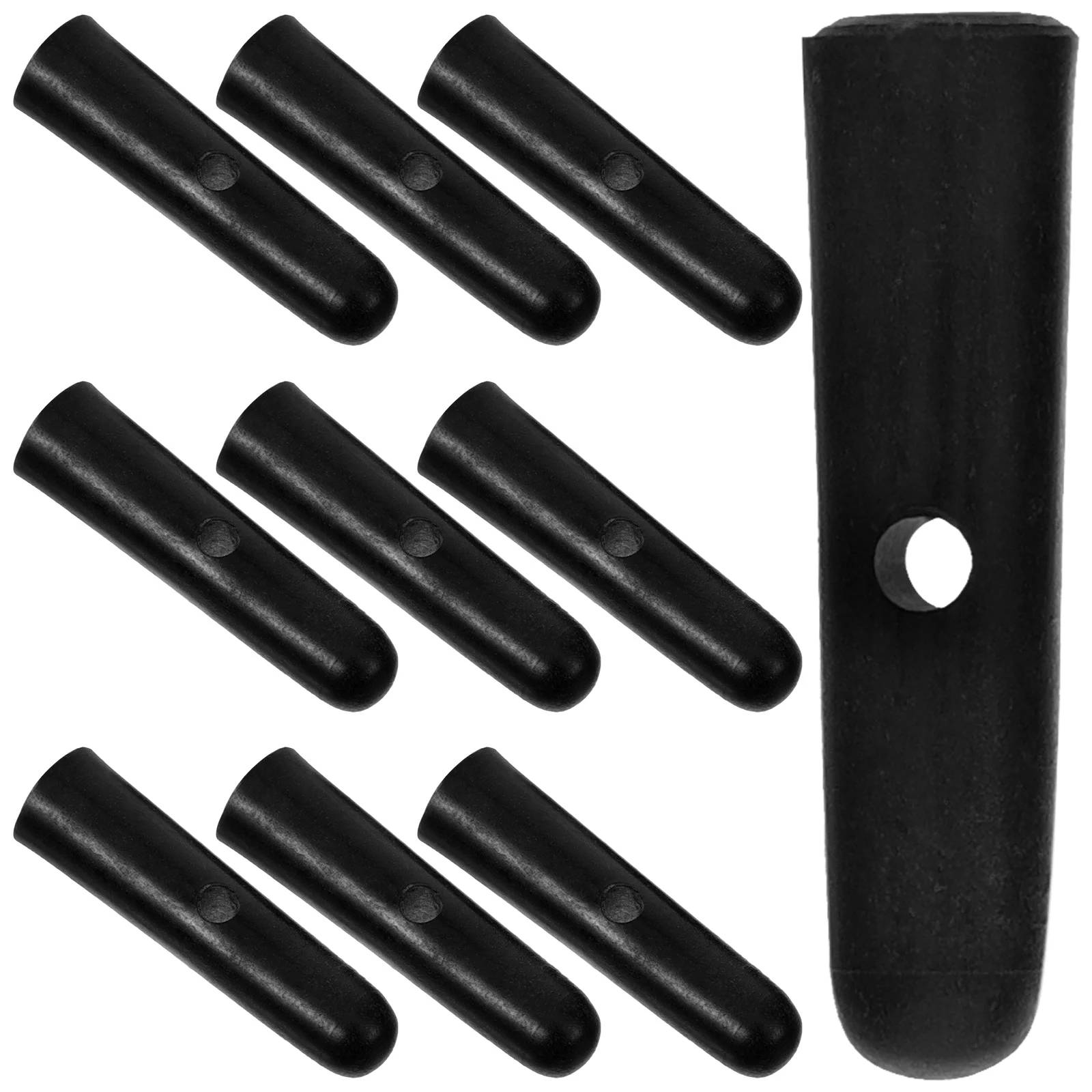 10 Pcs Umbrella Accessories Tail Beads for Folding Replacement Parts Black Rain Bone Covers Repairing Supplies Foldable