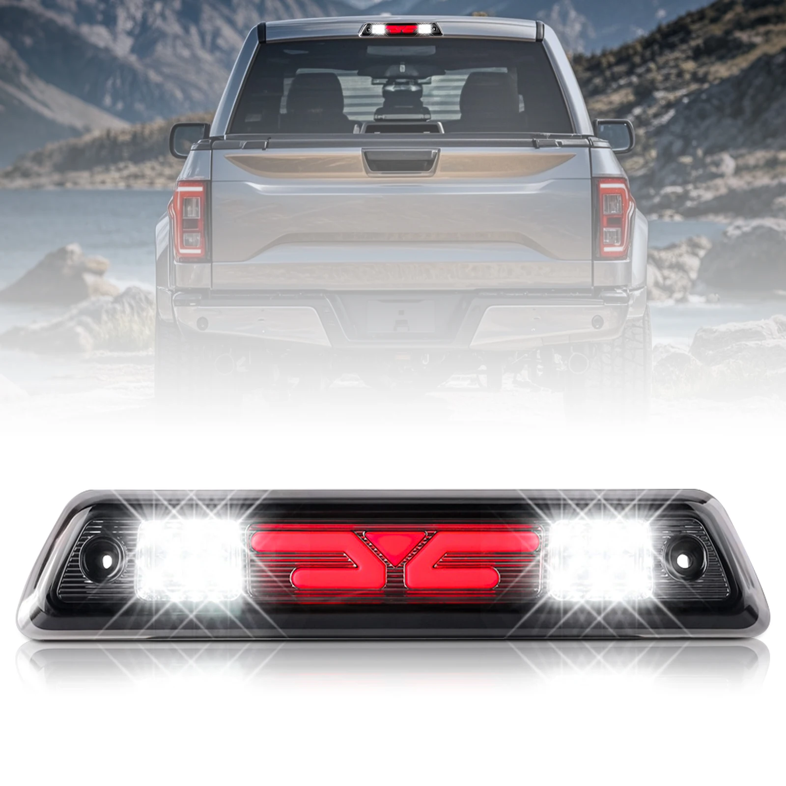 1PCS High-Performance LED Car Accessories Third Brake Warning Light for F150 Ford, Waterproof Enhanc transit Safety,Modern Style