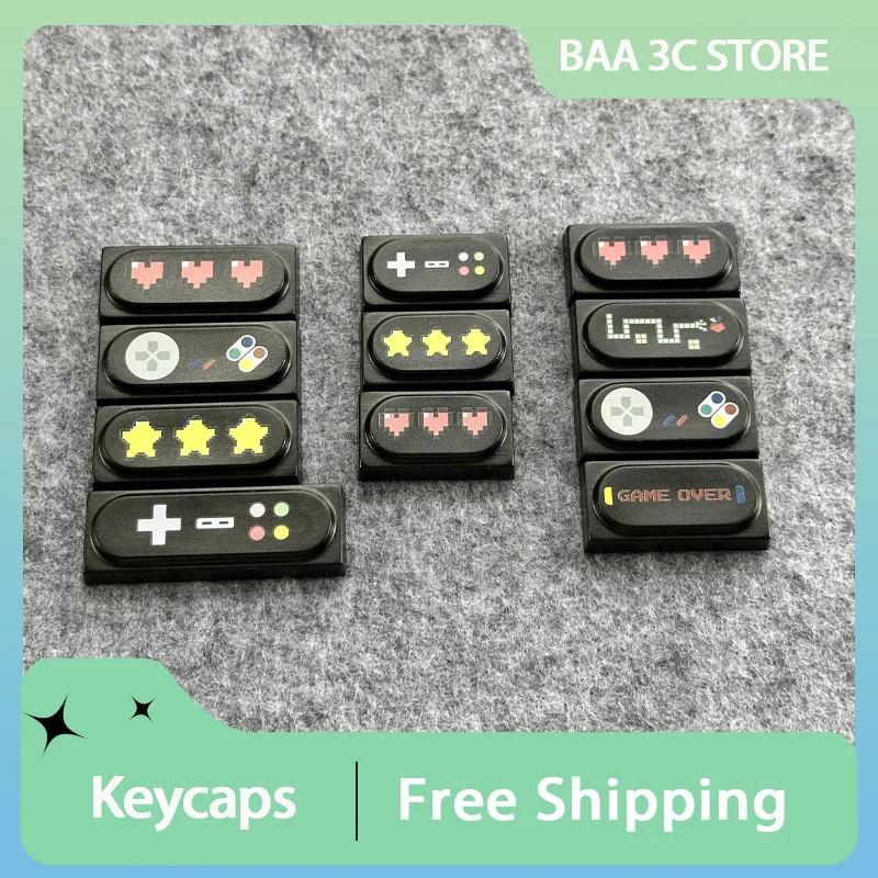 

Building Block Keycaps Game Console Theme PBT Keyboard Keycaps 7mm DIY Custom Mechanical Keyboard Keycaps PC Accessories