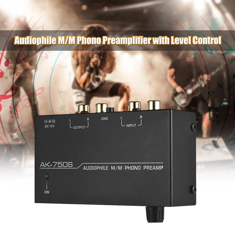 Ak-750S Phono Preamp Preamplifier Audio Amplifier LP Vinyl Turntable Amplifier Rca Input And Output(US Plug)