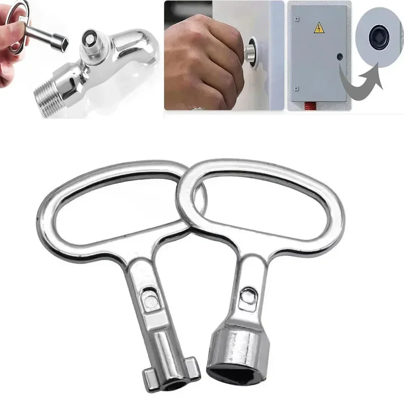 Elevator Door Lock Valve Key Wrench Triangle Slotted Zinc Alloy Spanner Water Tap Socket Hand Tools Electric Cabinet Universal