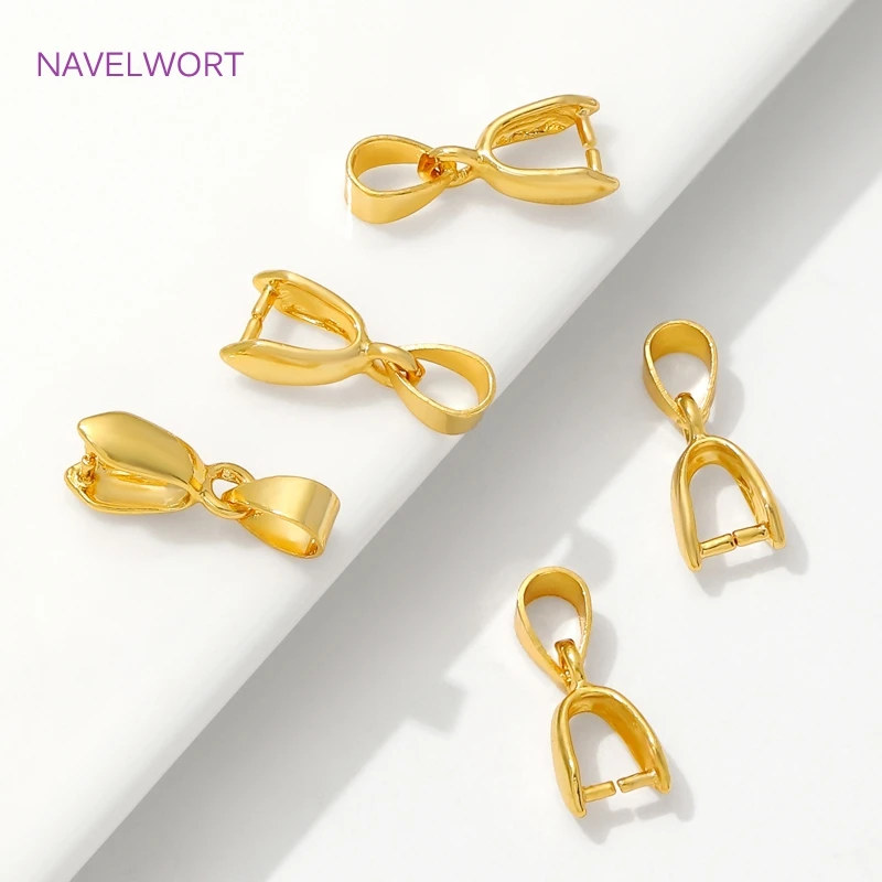 5/10/15Pcs 18K Gold Plated Pendant Pinch Clip Bail For Jewelry Making,Brass Pinch Bails Connectors DIY Earring Accessories image 4