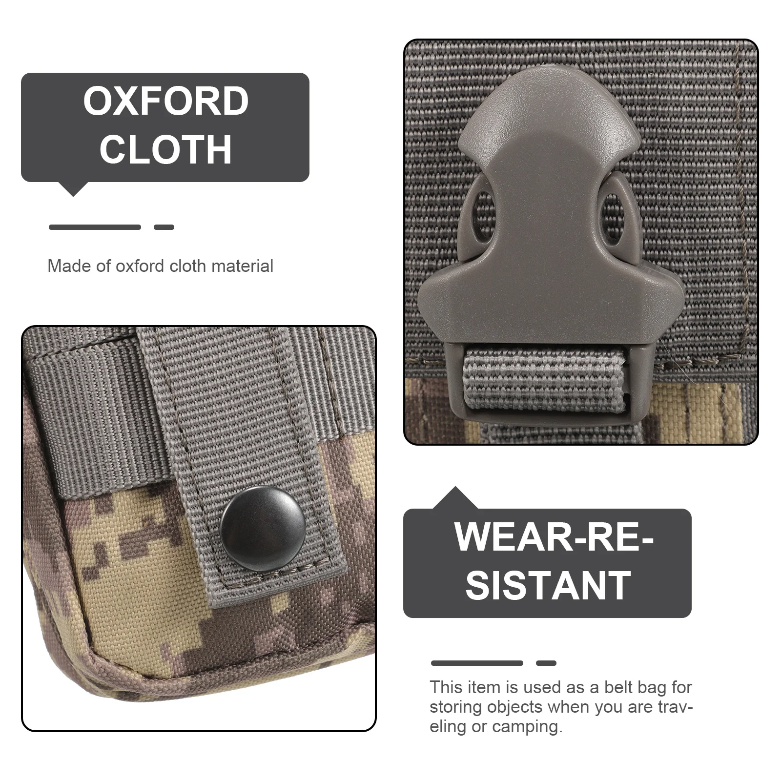 

Oxford Cloth Utility Waist Bag Waterproof Mobile Phone Pouch Hiking Belt Pack Outdoor Small Hanging Bag Camping Phone Storage