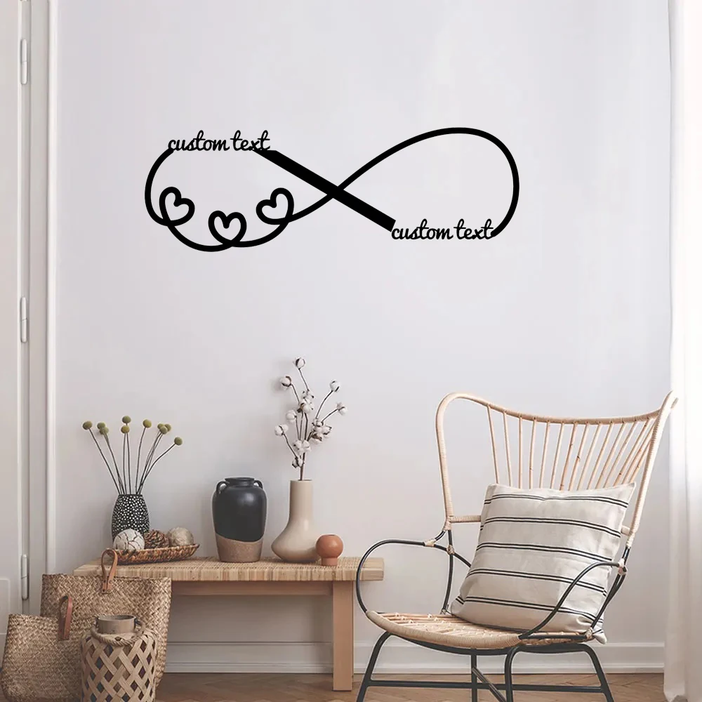 

Custom Couple Name Heart Infinite Metal Wall Art, Modern Symbol, Romantic Valentine'S Day or Birthday Gift, Rustic Hanging Decor