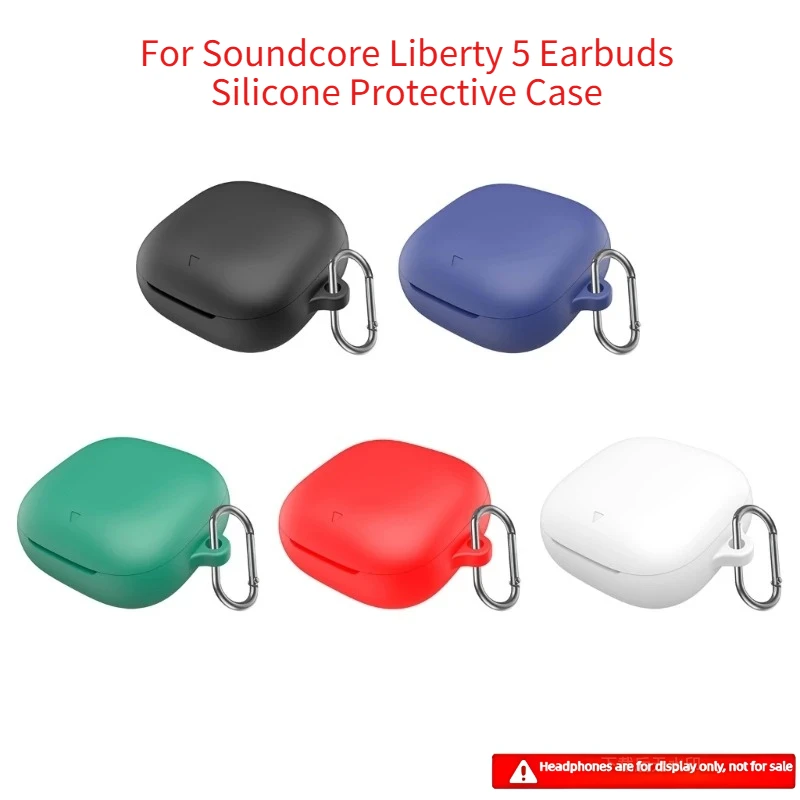 For Soundcore Liberty 5 Earbuds Silicone Protective Sleeve， Anti-Drop Dustproof Cover With Buckle