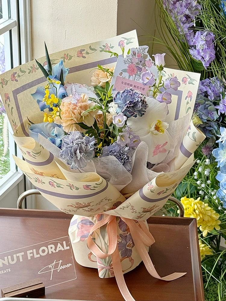 Valentine\'s Day Spring Overture Flower Wrapping Paper Art Kraft Paper Sheets Korean Paper For Flowers DIY Craft Paper