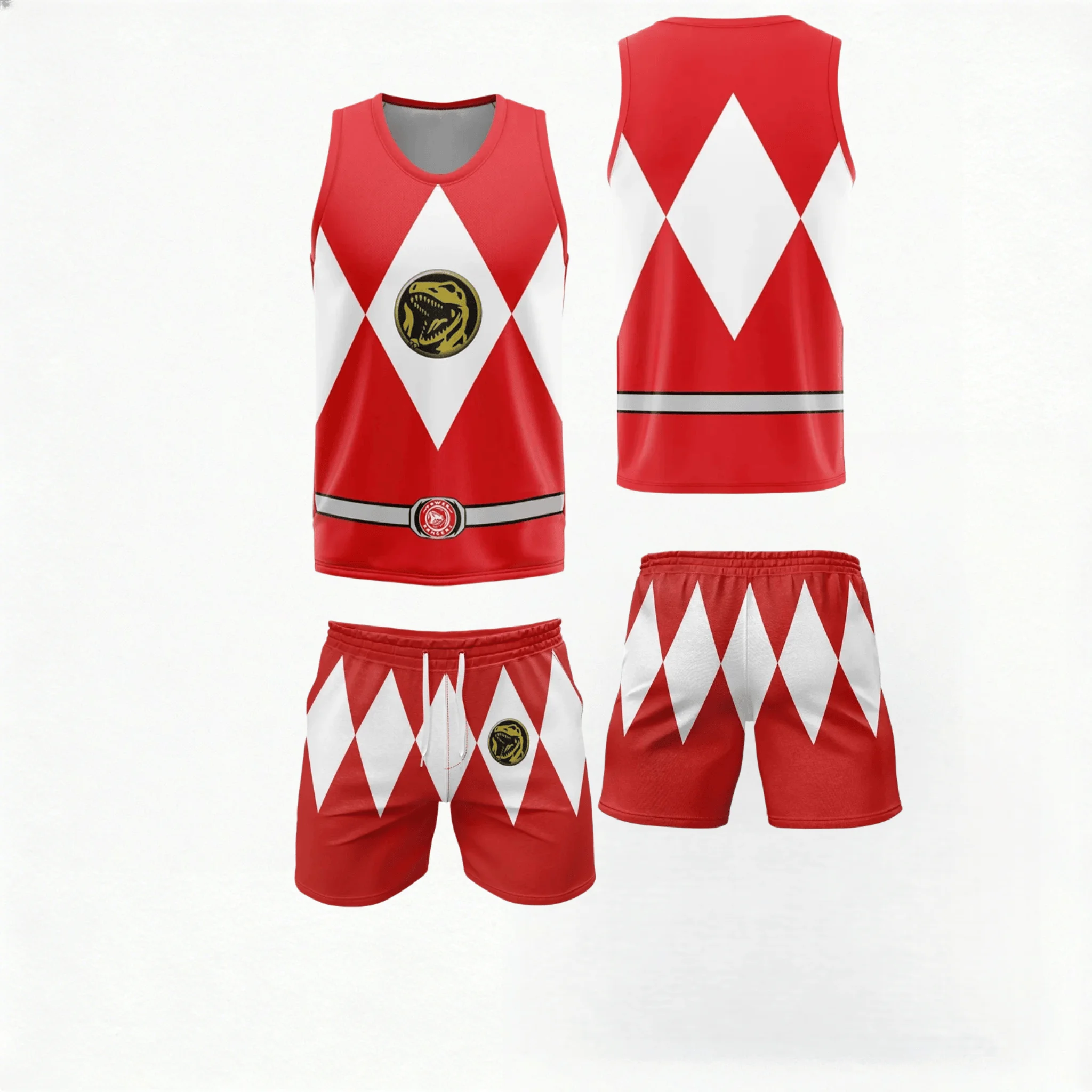 Image of 2026 Sommer Neues Dinosaurier-Team Erwachsene/Kinder Große Lockere Fitness-Sport-Kurzarm-Shorts Herren- und Damen-Set