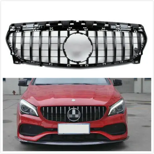 

For Mercedes Benz CLA Class W117 C117 2013-2016 CLA250 CLA45 AMG GT Style Racing Grill Front Grille Upper Bumper Hood Mesh Grid