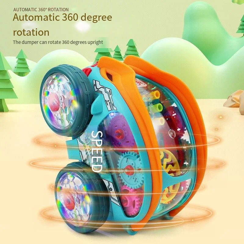 

Children's toys holiday gifts electric stunt tumbling car cool light music rotation 360° technology teaching