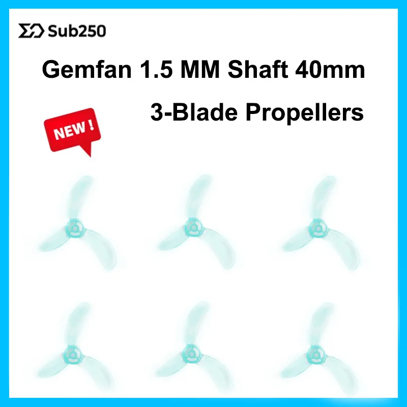 New SUB250 4 Pairs Gemfan 1608-3 1.5MM Shaft 40mm 3-Blade Propellers for Whoopfly16 / Nanofly16