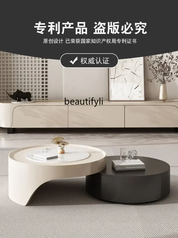 D178  Y CXH Size round Coffee Table TV Cabinet Unit Modern Simple Personality Creative Baking Finish Tea Table