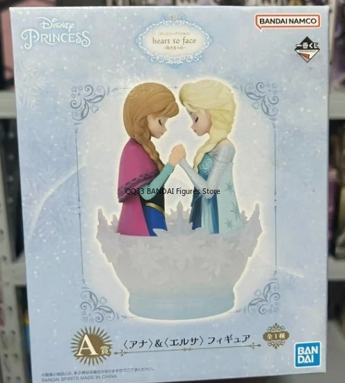 BANDAIOriginal Ichiban Kuji Disney Princess Anna Elsa Heart To Face Action Figure เดสก์ท็อปตกแต่ง
