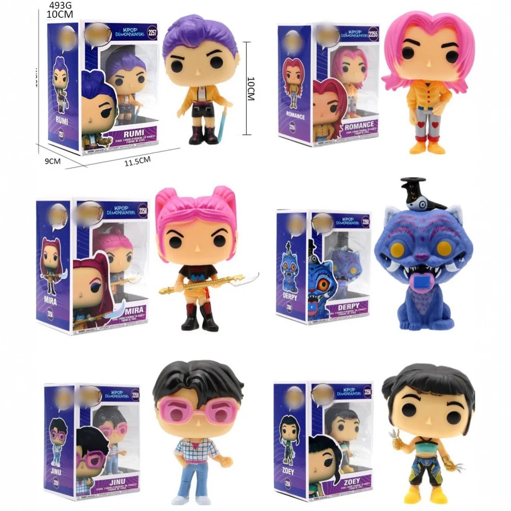 Kpop Demon Hunters Anime Figura Zoey Rumi Mira Jinu Derpy com Sussie FUNKO POP Colecionável Edição Limitada Modelo Brinquedo Presente