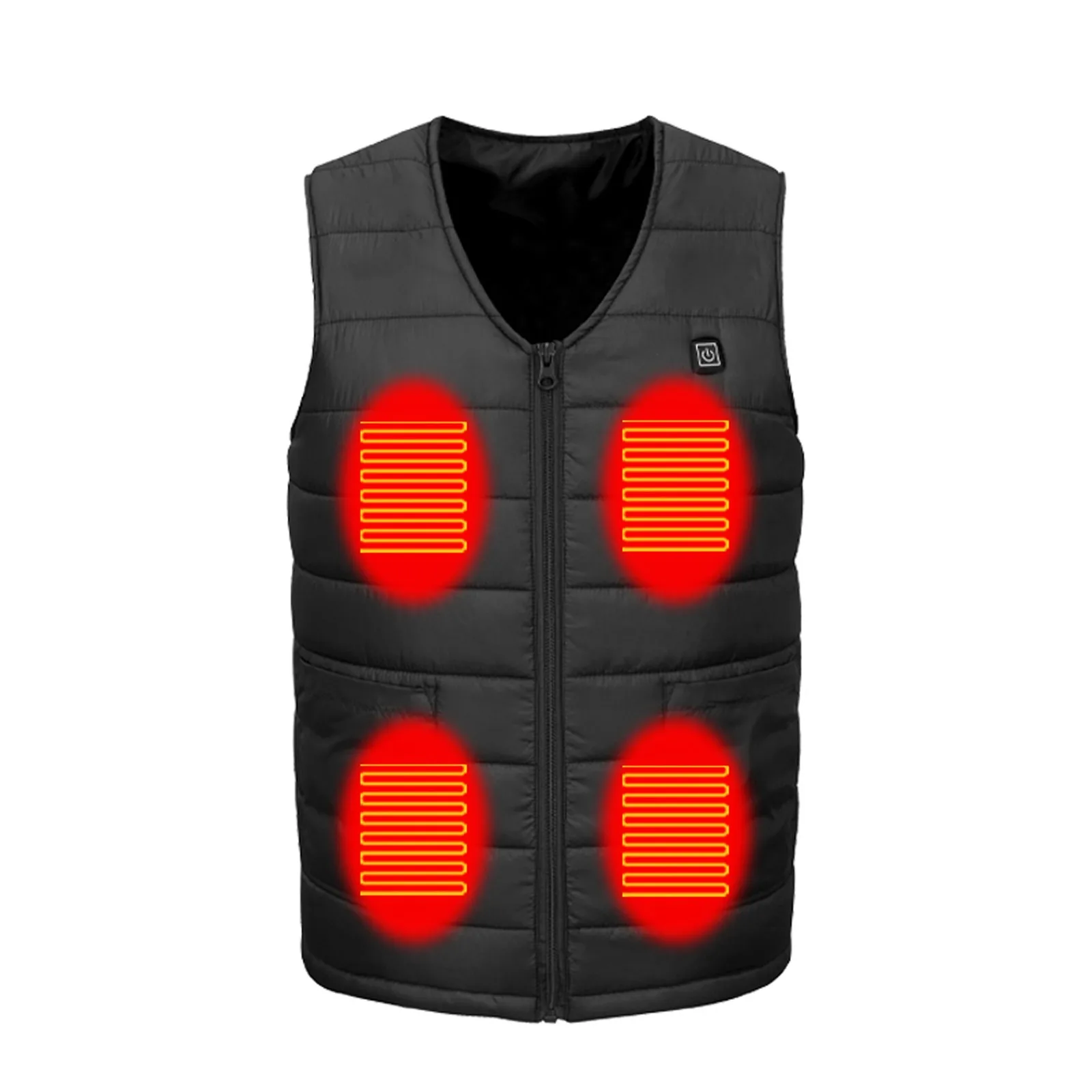 Smart Control Temperature Heating Jacket Coat Winter Hunting Plus Size 10 Area Heating Vest Men/Women V-neck USB Heated Vest