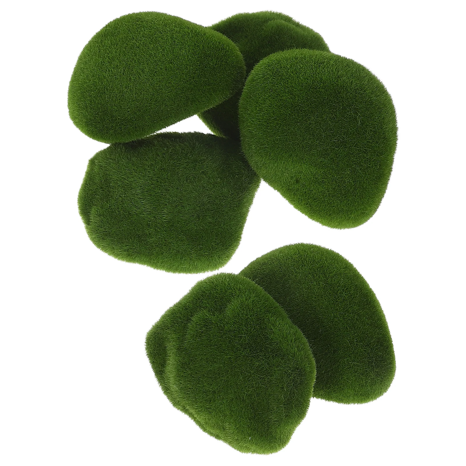 

6pcs Artificial Moss Decoration Grass Balls Floral Covered Stones Simulated Realistic Commercial Window Ceiling Lightweight