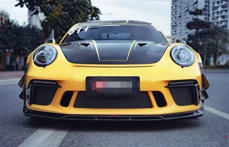 Для Porsche 911 991.2 992 GT3RS 2018 2019 2020 ReaI комплект спойлера переднего бампера из углеродного волокна