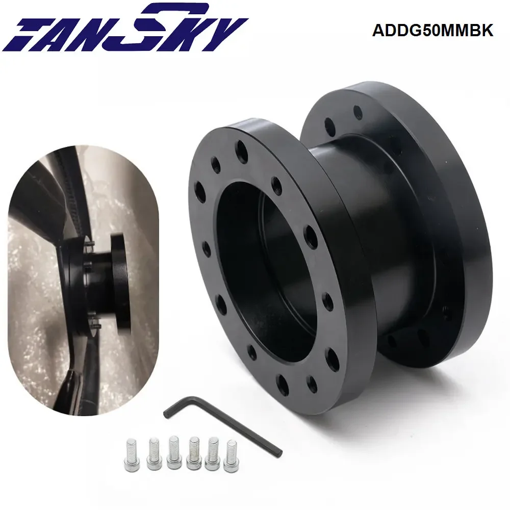 ADDCO Aluminum Alloy 50mm Height Car Steering Wheel Hub Extension Adapter Spacer ADDG50MMBK