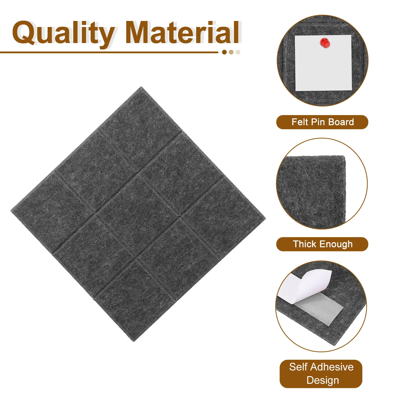 6 قطعة 12 "x 12" كبيرة ذاتية اللصق لوحة الفلين البلاط مع 20 دبابيس ضغط ورأى لوحة الإعلانات إشعار ملاحظة مذكرة مجلس ديكور مكتب المنزل #2
