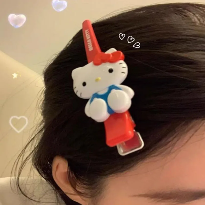 Clip de pelo largo Kawaii Sanrio, Clip de pico de pato bonito y dulce, Clip de pelo de Anime de Hello Kitty, accesorio para el cabello de moda