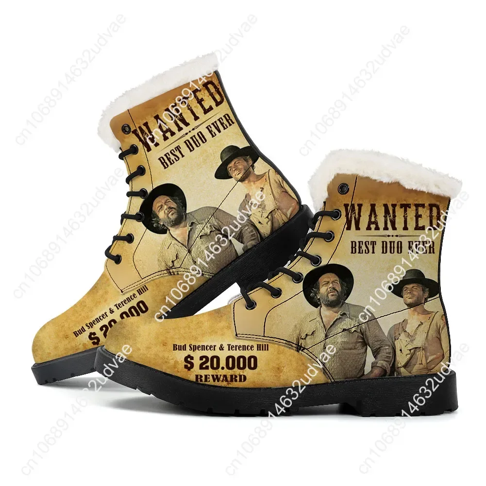 Bud Spencer Terence Hill Plush Boots Mens Womens Teenager Shoes Casual Boot Outdoor High Quality Print on Demand Customize Shoe