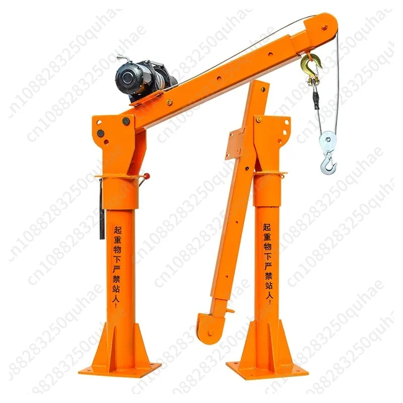Vehicle-Mounted Electric Hoist, 500kg/1000kg Small Lifting Crane with Support