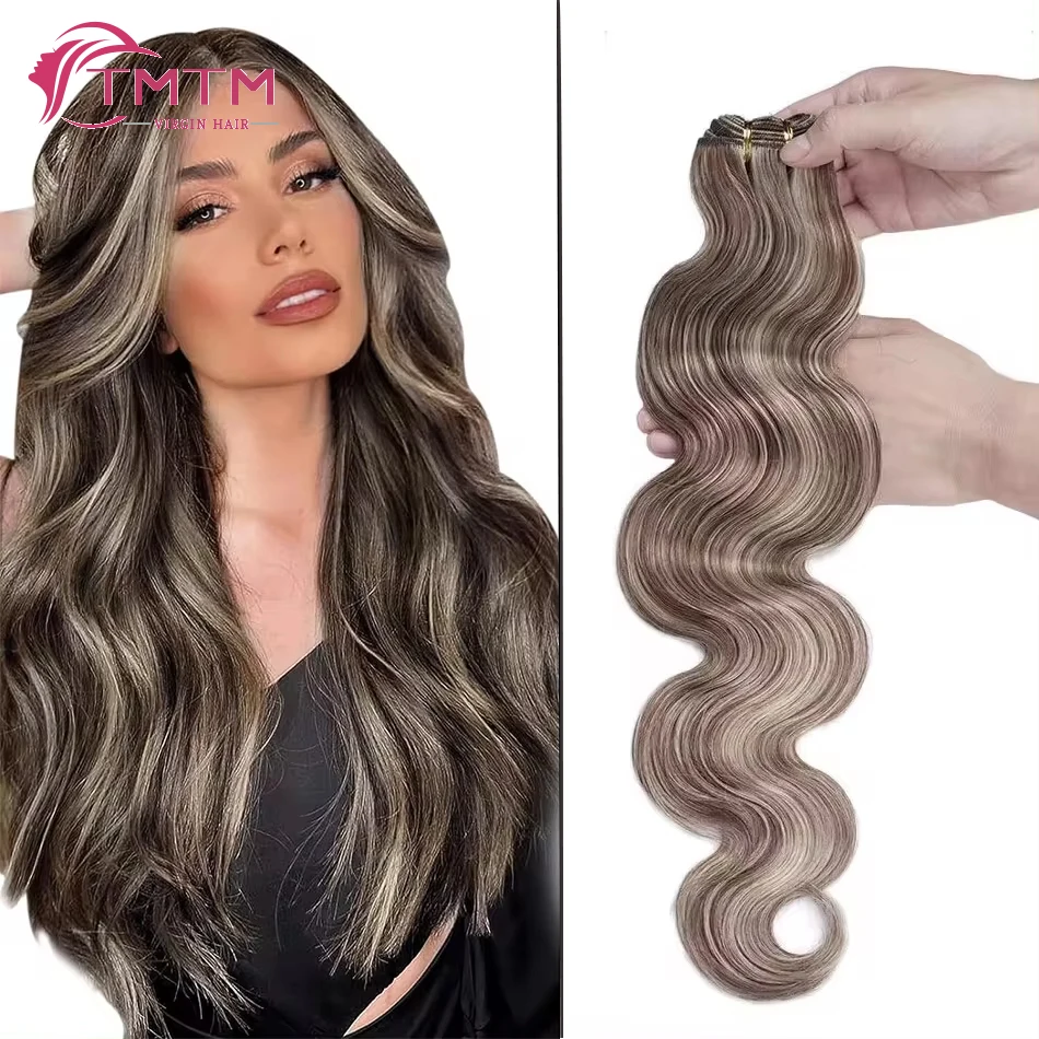 Körper welle Echthaar Schuss in Haar verlängerungen nähen Echthaar natürliches Remy Haar Balayage Haar Echthaar Bündel 12-26 Zoll