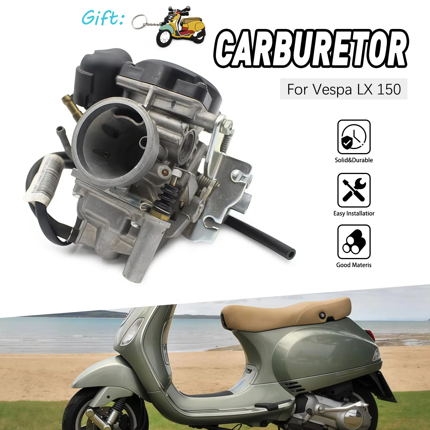 

High Quality accessories moto Scooter Carburetor Replacement Parts For Vespa Piaggio LX 150 4T 2V 4T NOABS Sport E3 CM156011