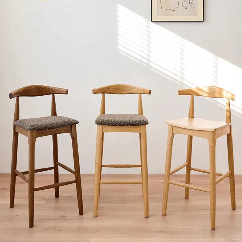 

Nordic Simple Bar Chairs Solid Wood Minimalistic Modern Luxury Bar Chairs Make Up Kitchen Taburete Alto Para Cocina Furniture