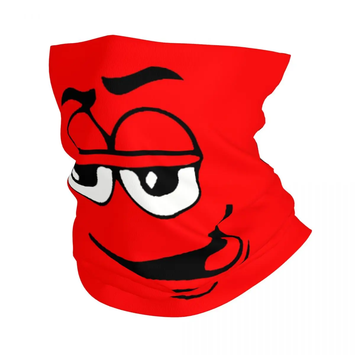 Red Candy Faces Scarf Neckerchief Neck Face Mask Polyester