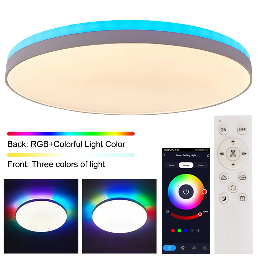 LED Smart Ceiling Light 30W RGB Colorful Phone Remote Control Ceiling Light AC 170-265V Wide Voltage Home Atmosphere Light