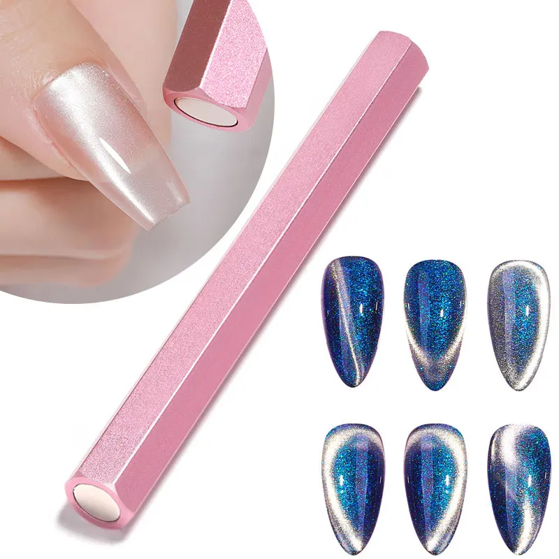 

PUENTE Pink Color Magnet Stick Wand For 3D Magnetic Cat Eye Gel Hexagonal Magnet Stick Strong Effect Nail Art Manicure Tools