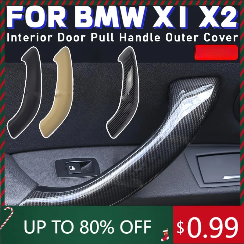 

For BMW X1 F48 2016-2018 ABS Matte Silver Car Inner Door Handle Trim Car Accessories For BMW X2 F47 2018 2PCs Interior Stickers