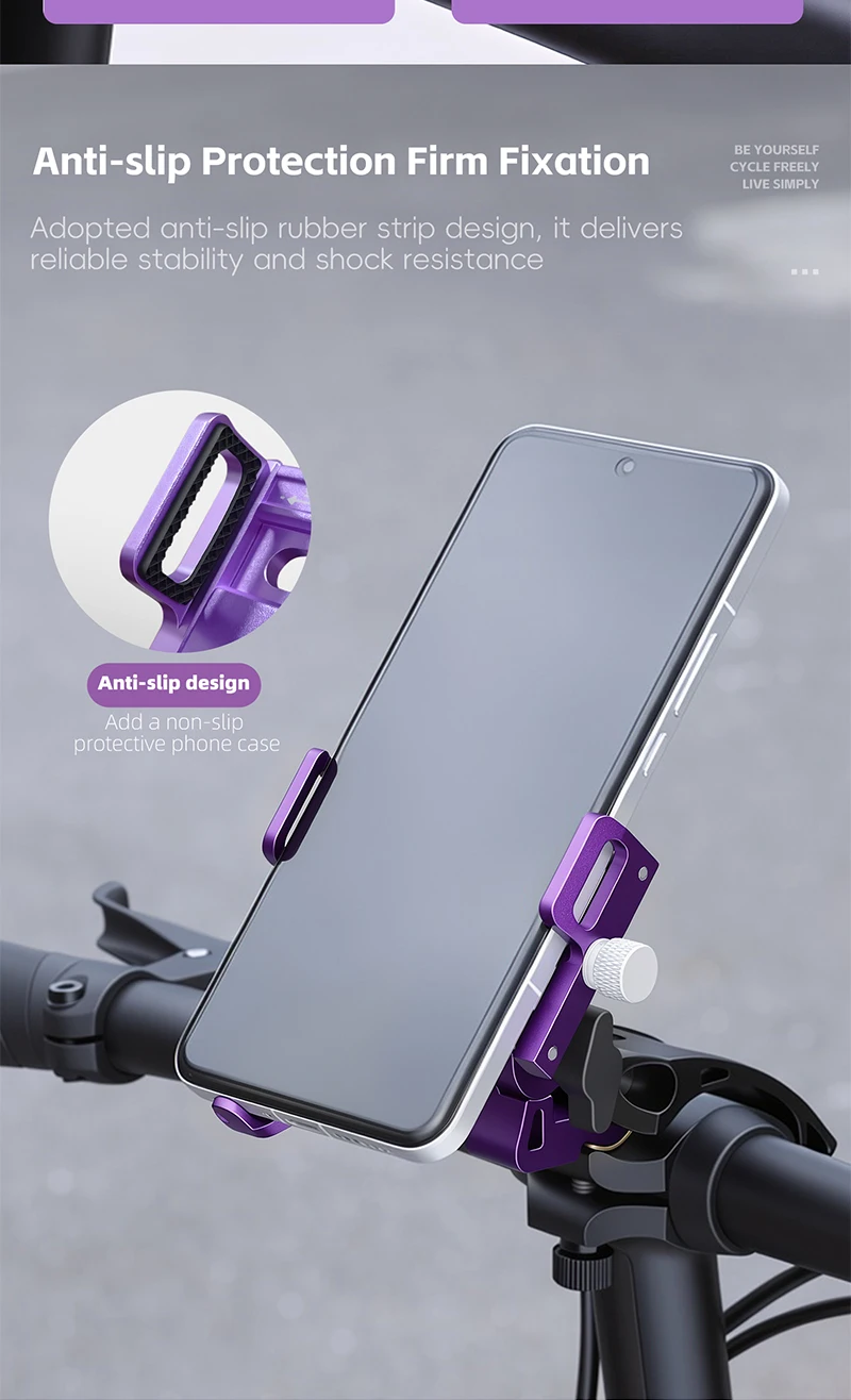 WEST BIKING Faltbare Fahrrad-Handyhalterung aus Aluminiumlegierung, 360° drehbar, Anti-Vibrations-Lenkerhalterung für Brompton Fahrradzubehör – Detail 8