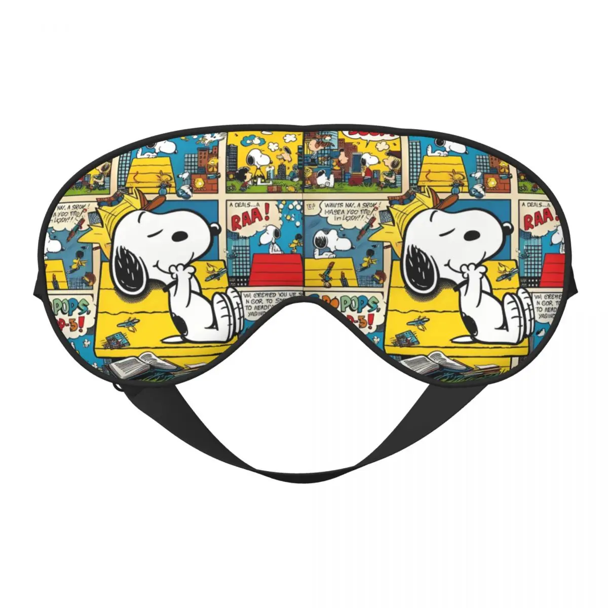 Peanuts Comic Characters Snoopy Sleep Mask for Side Sleeper Cartoon 100% Light Blocking Sleeping Eye Mask Cover for Women Men