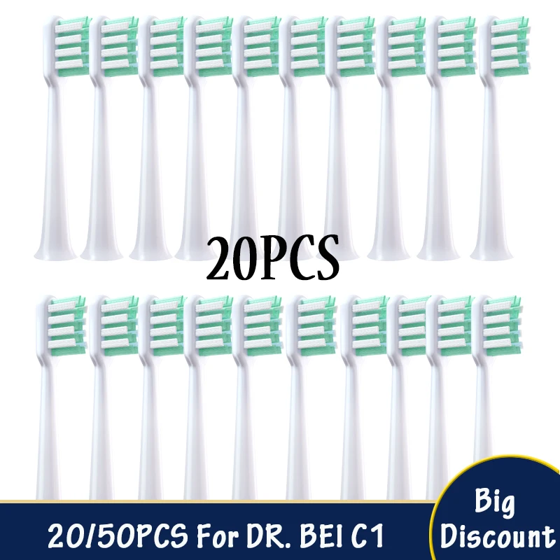 Replacement Brush Heads For DR. BEI C1 20-50pcs/Set Oral Care Soft Vacuum Brush Installation Nozzle Testa di spazzola Wholesale