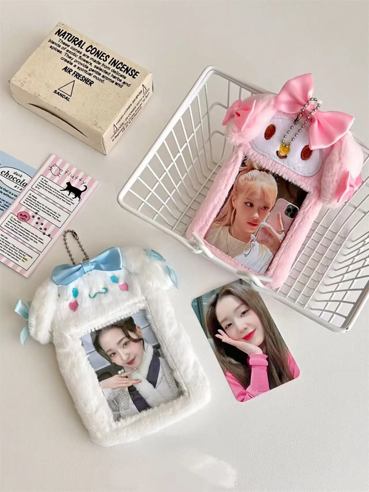 Kawaii Sanrio Melody Cinnamoroll набор карт аниме мультфильм милый японский маленький защитный набор для карт фотоподвеска Рождественский подарок