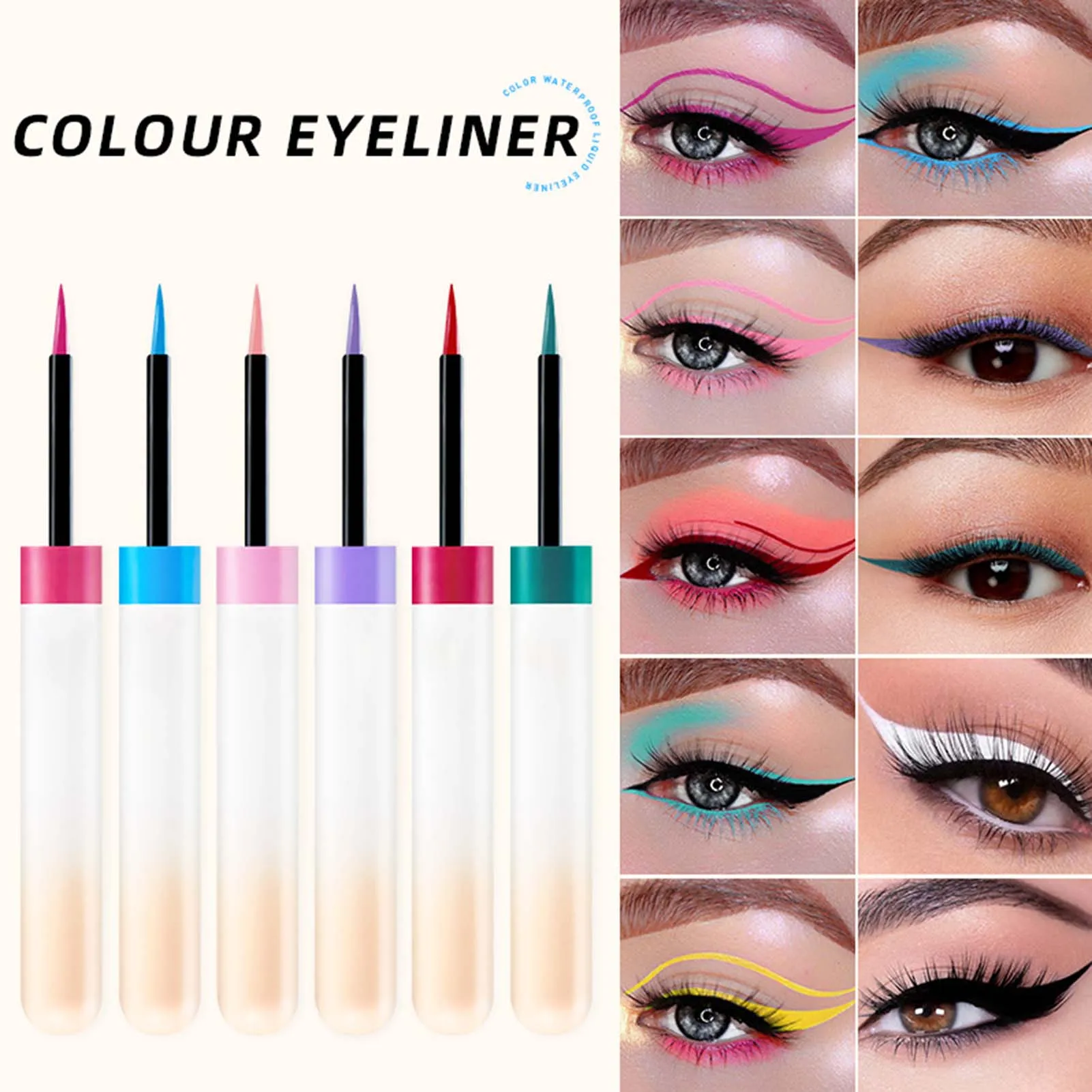 

Colorful Fluent Liquid Eyeliner For Women Waterproof Long Lasting Eyeliner Eye Makeup Tool