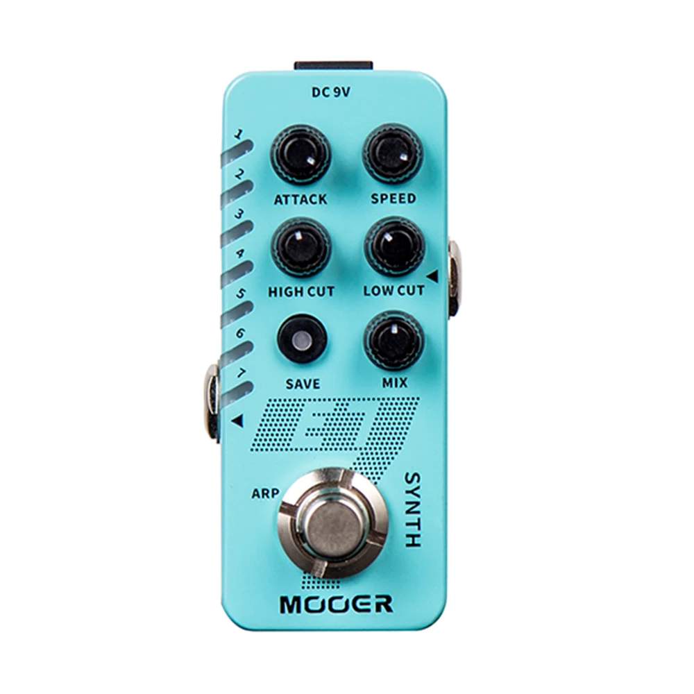 MOOER E7 Polyphonic Synth Electric Guitar Effect Pedal 7 Synthesizer Tones Individual Arpeggiator for Each Tone 7 Slot Presets