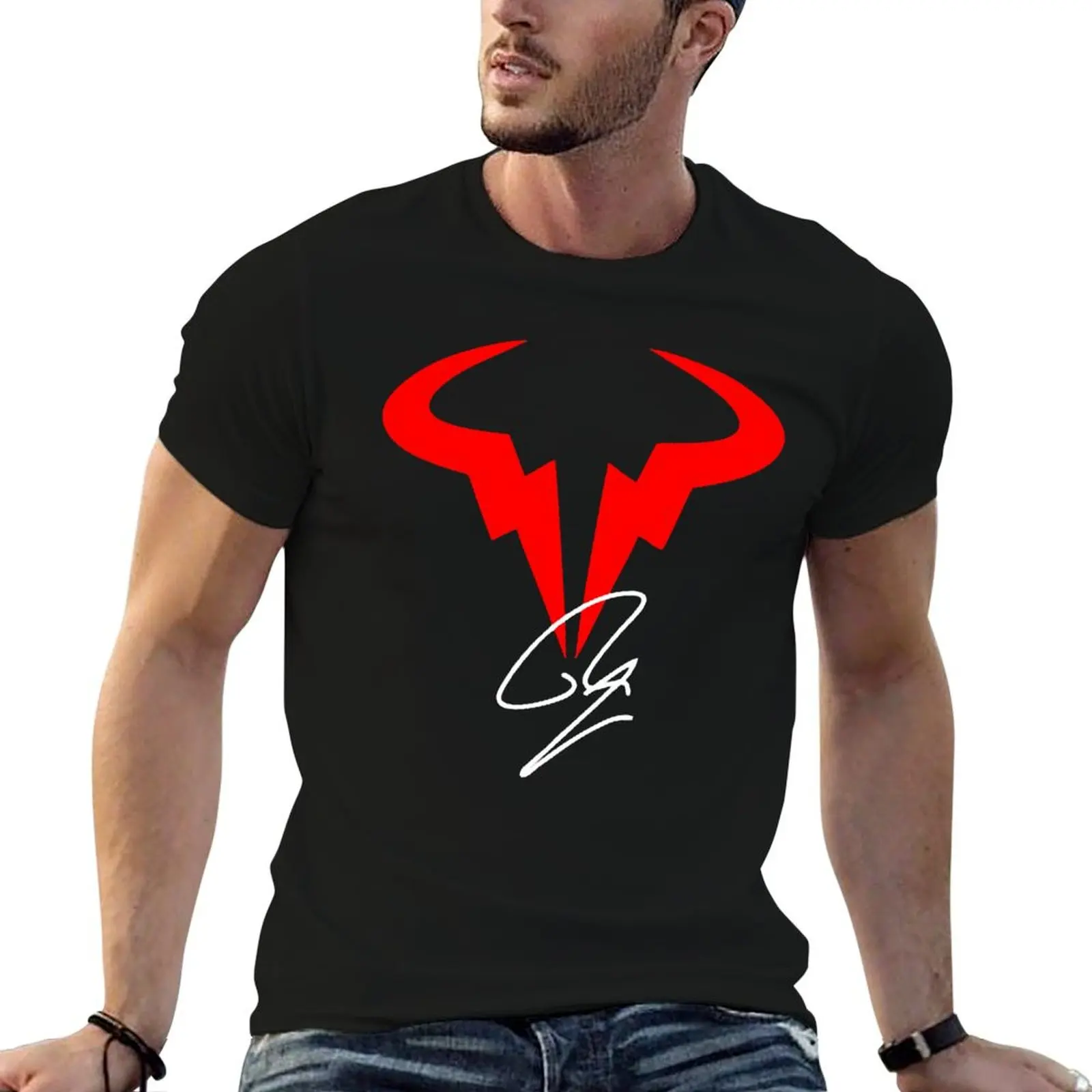 

t t shirt man graphic prints shirts nadal signature T-Shirt with Rafale