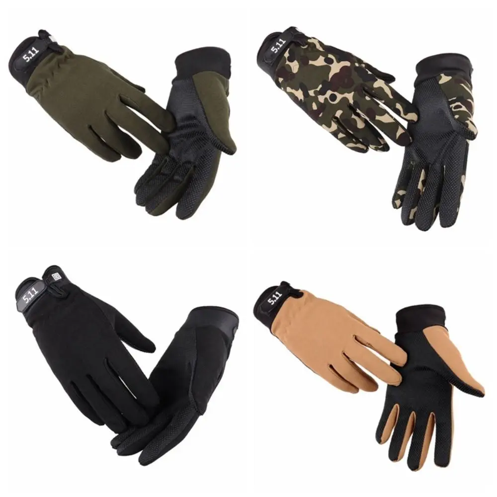 1 Pair Of Anti-slip Cycling Gloves Shock-Absorbing Sweat Release Full Finger Gloves Sun-proof Touch Screen Mountaineering