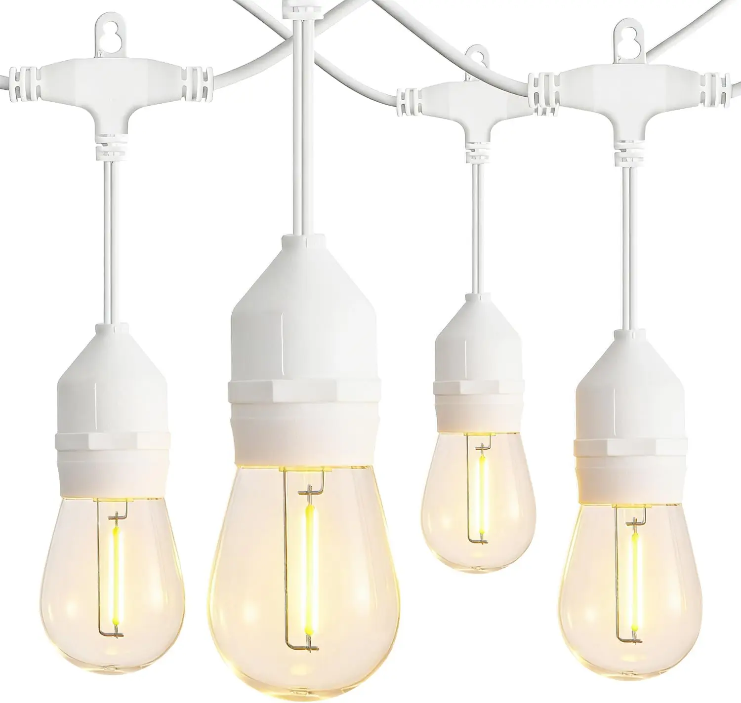 

96FT Outdoor String Lights with 30 Dimmable Shatterproof LED Bulbs, Heavy Duty Hanging Lights for Patio, Waterproof String Lights (2x48FT)