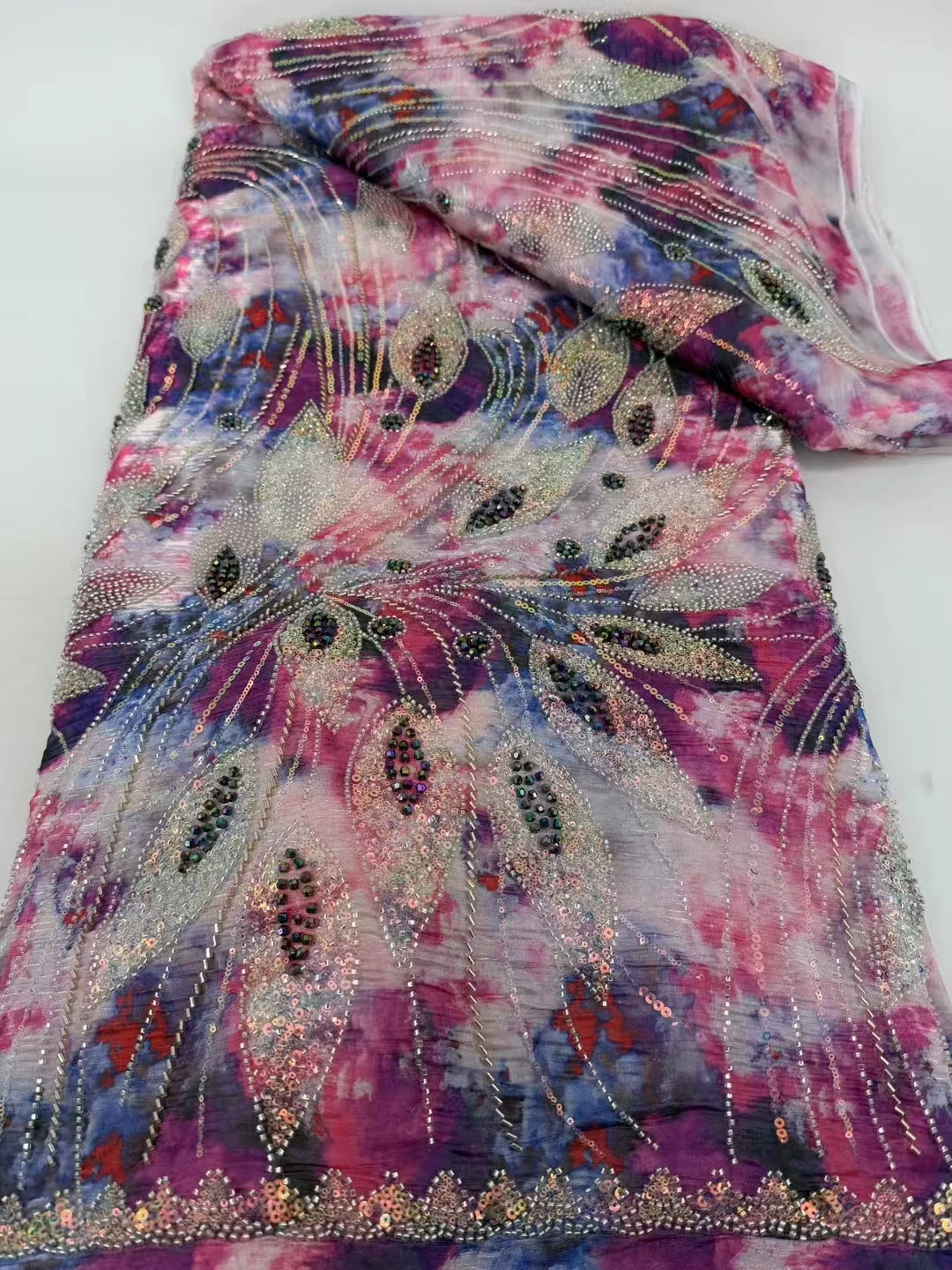 

Африканская ткань для женщин, тюль, ткань из бисера, блестки, кружево для свадебных платьев, нигерийская мода, французский стиль, горячая распродажа 2025